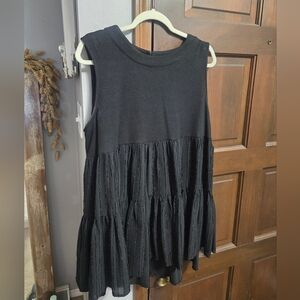 Chic Soul, entro, XL, Black Sleeveless Tiered Tunic